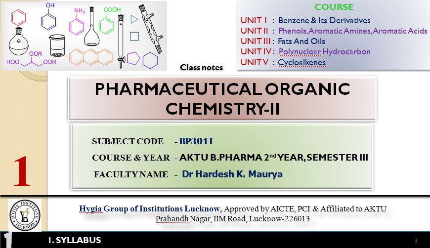 Organic Chemistry-II Pharmaceutical Organic Chemistry-II